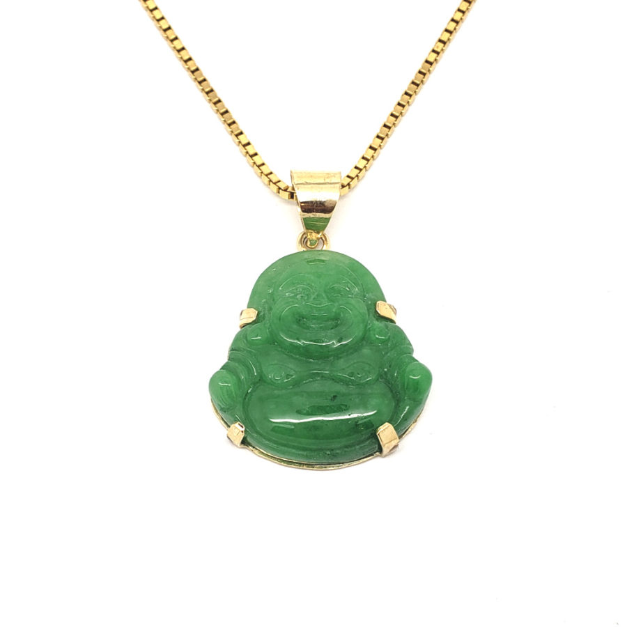 Mini Green Jade Buddha Pendant | Ryu's Jewelry