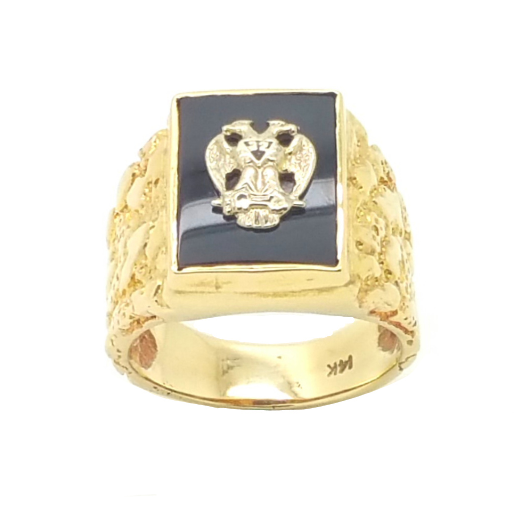 Onyx Double Eagle Masonic Ring Ryu S Jewelry